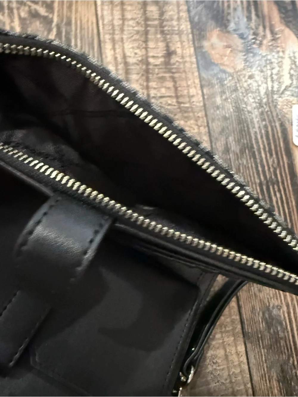 Michael Kors Black and Silver MK Logo Wristlet Wallet